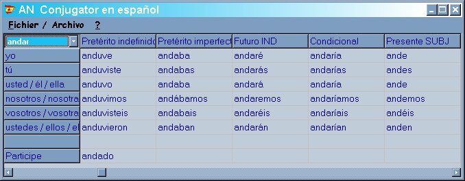 Conjugator en español 1.1